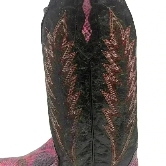 Johnny Ringo Women’s Marble Exotic Pink Black Cowgirl Western Boots Size 9.5 B - Picture 13 of 16